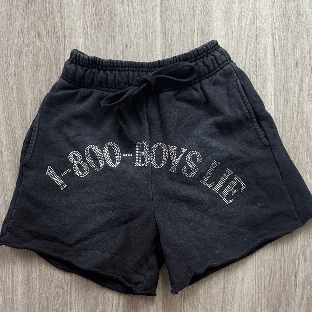 Boys Lie Black Shorts with Graphic Print